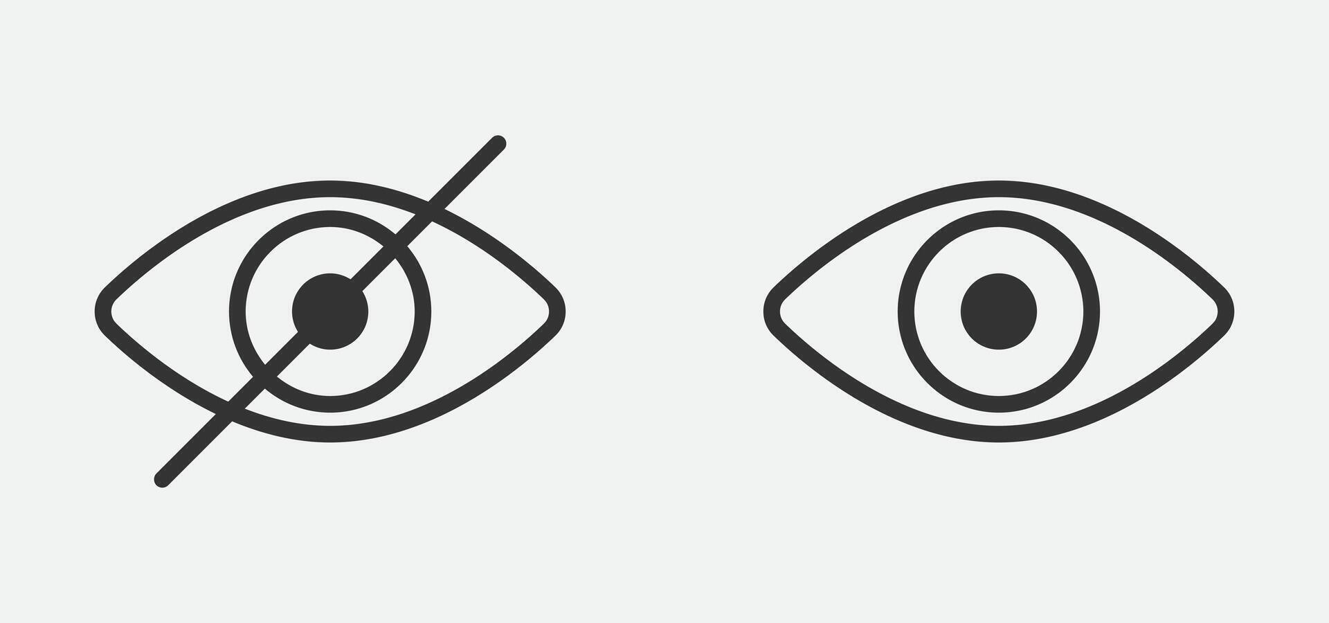 Show password icon, eye symbol. vision hide from watch icon. Secret view web design element. vector