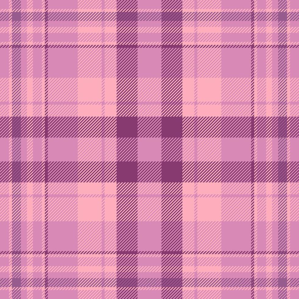 Elegant fabric tartan background, yuletide plaid pattern seamless. 1950s check texture textile in pink and red colors. vector