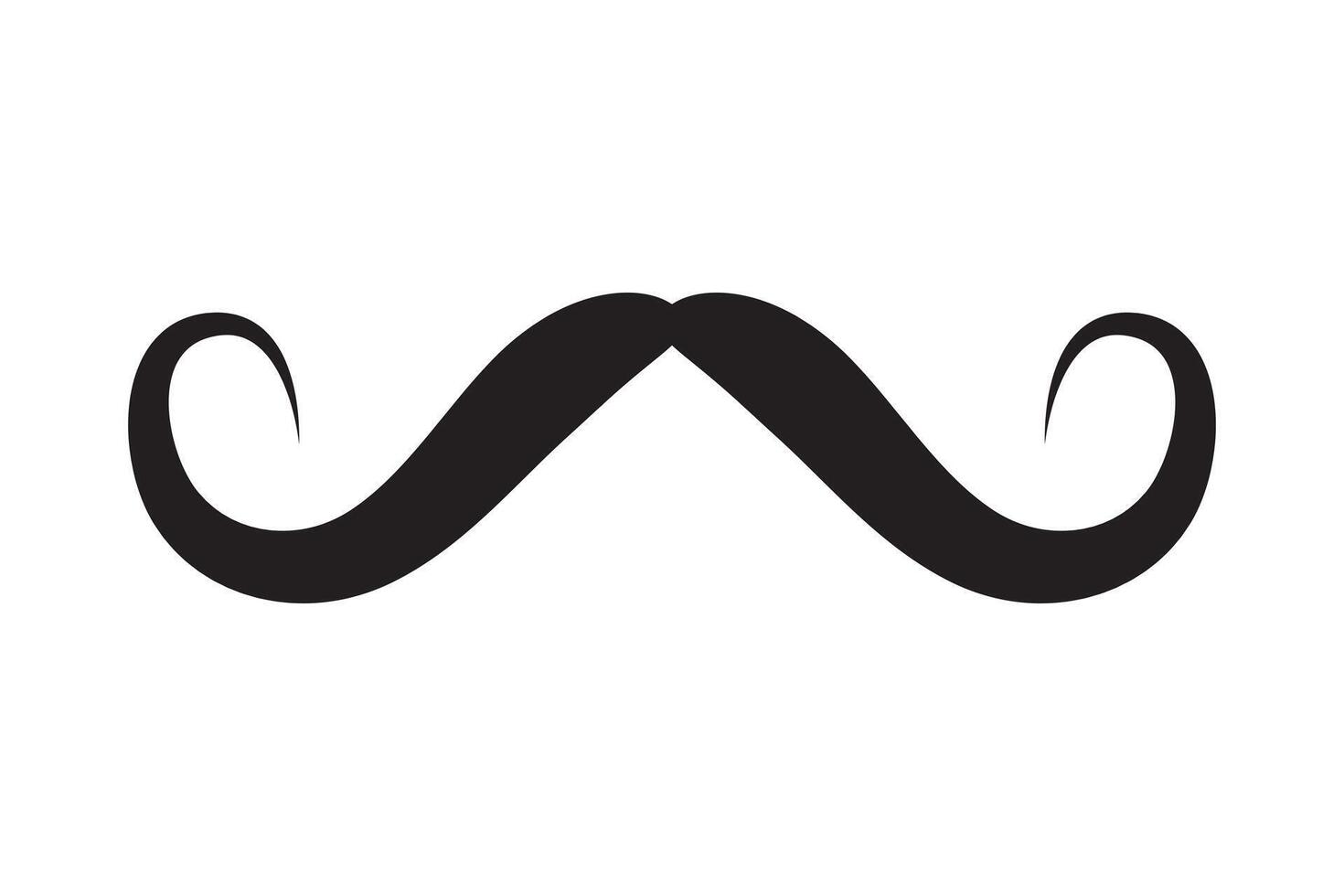 Moustache icon. Black retro style mustache. Shave barber vintage man face vector