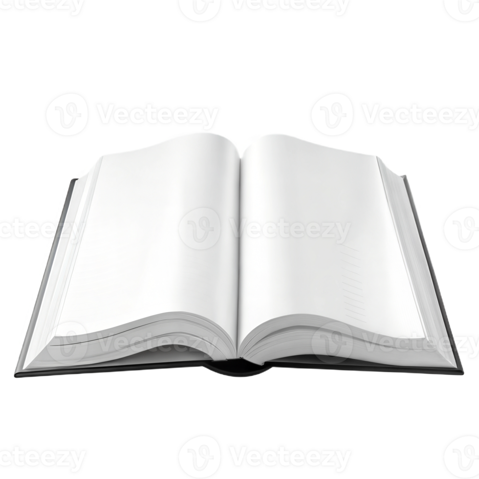 Open Book with Blank Pages Ready for Your Story png