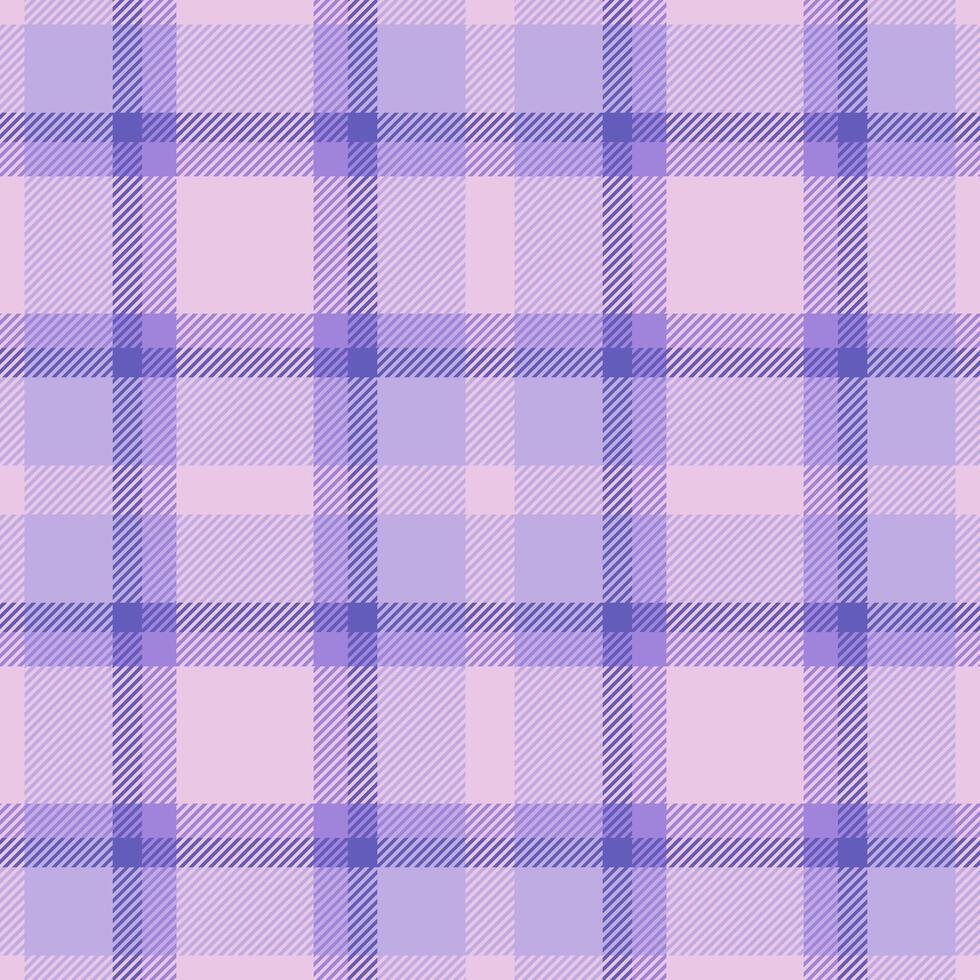 Smooth check seamless tartan, idyllic textile pattern texture. Fashion fabric background plaid in light and indigo colors. vector
