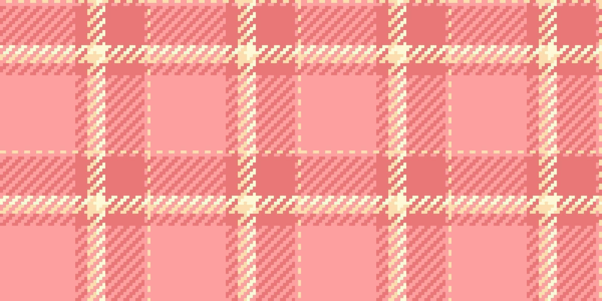 Domestic background textile tartan, chequered texture fabric . Finish check pattern plaid seamless in red and navajo white colors. vector