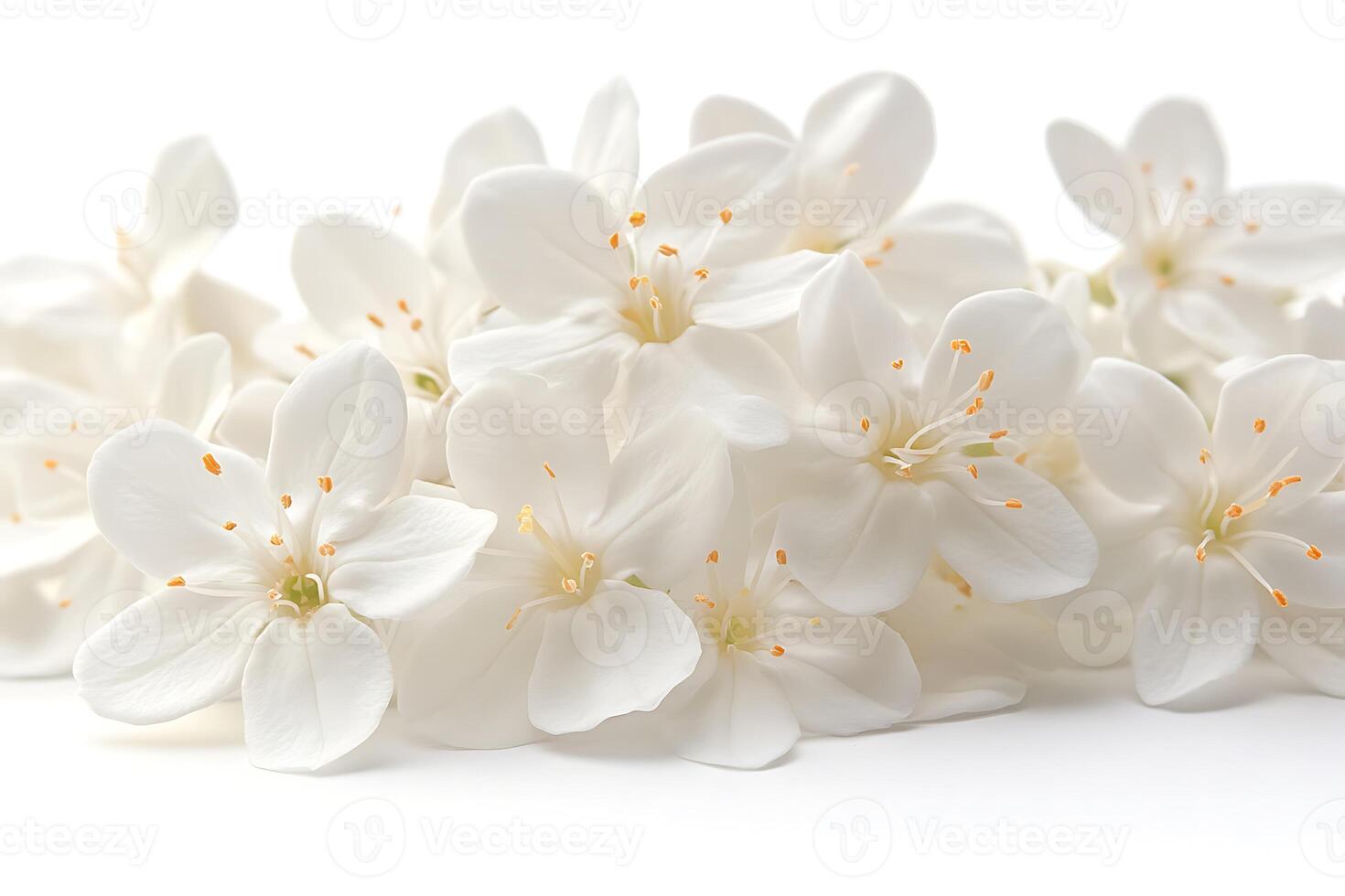 Jasmine flowers isolated on white photo