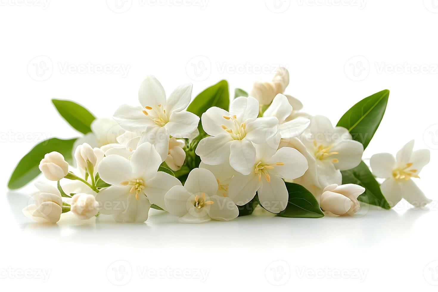 Jasmine flowers isolated on white background photo