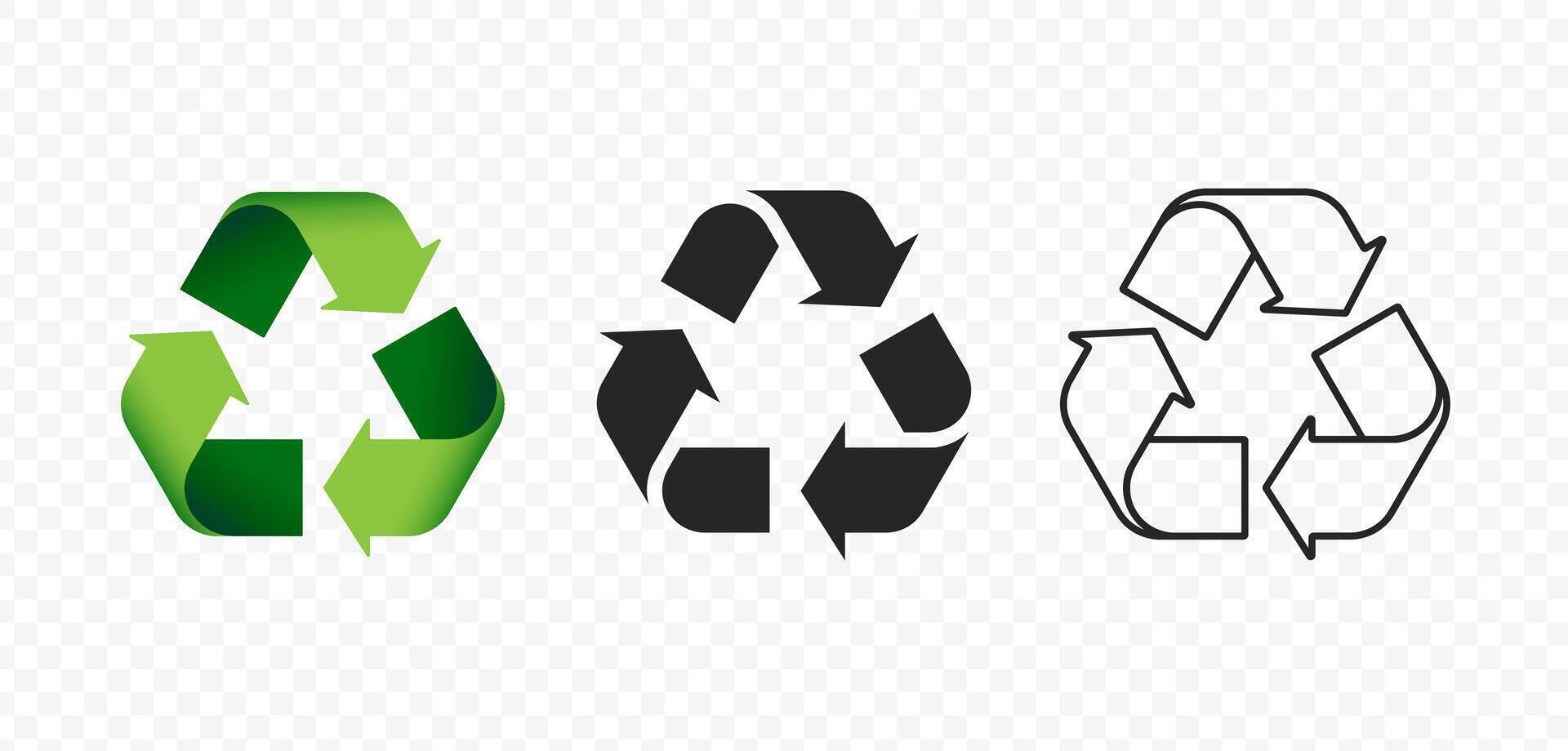 Different Recycling Sign Set vector