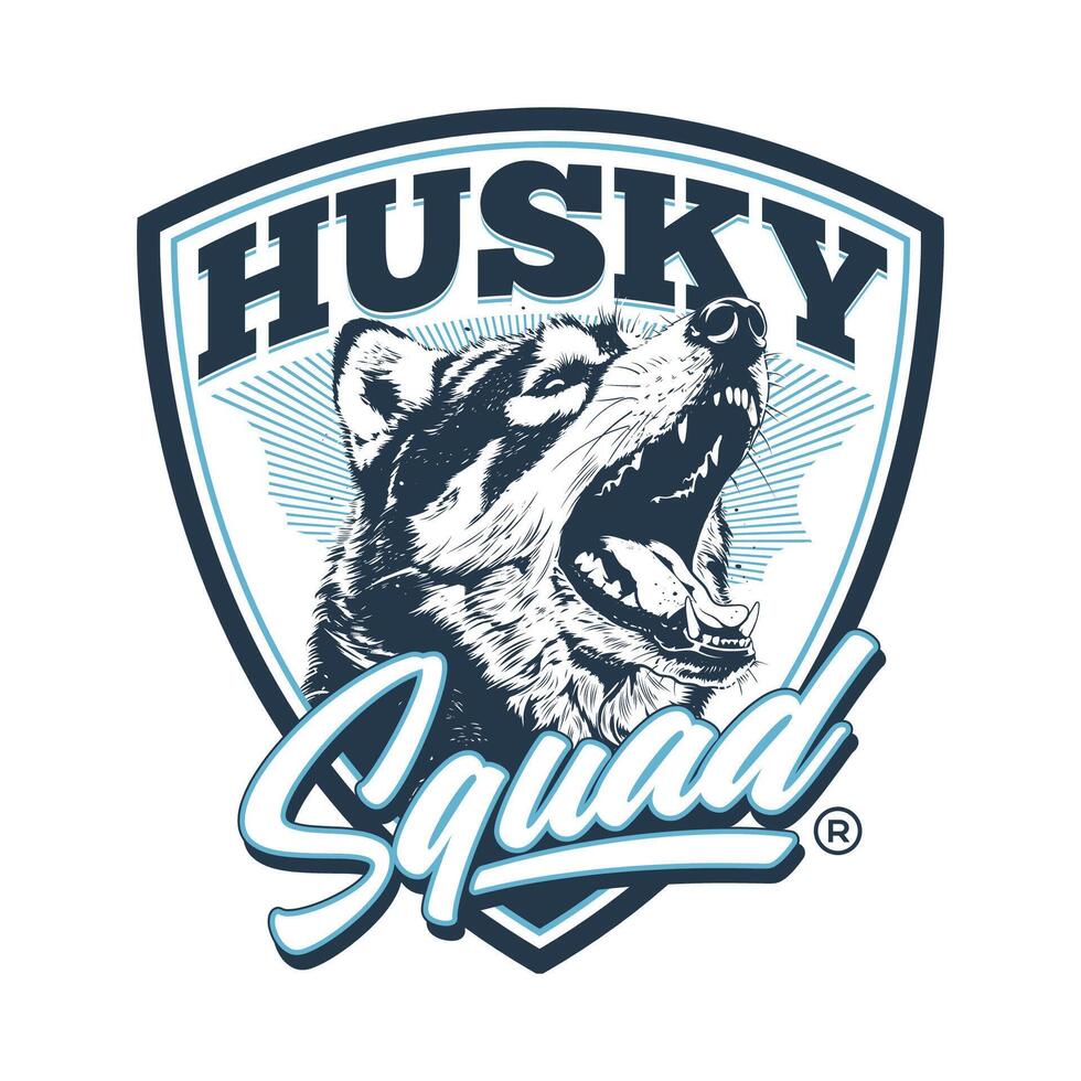 Husky Emblem Design vector