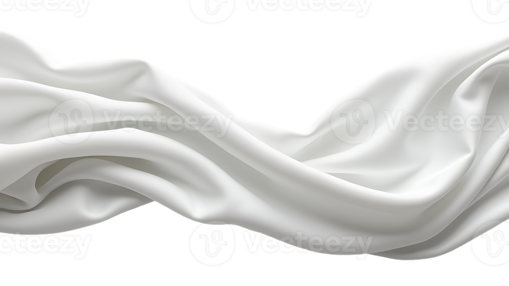Isolated floating elegant white fabric, expertly cut out. png