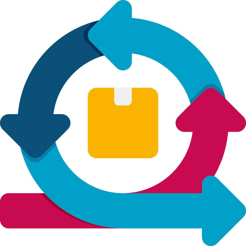 A colorful arrow with a yellow folder inside vector