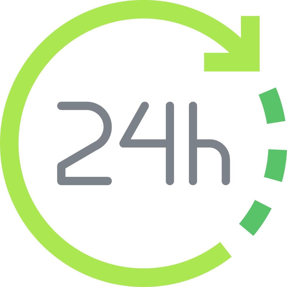 The 24 hour clock icon vector