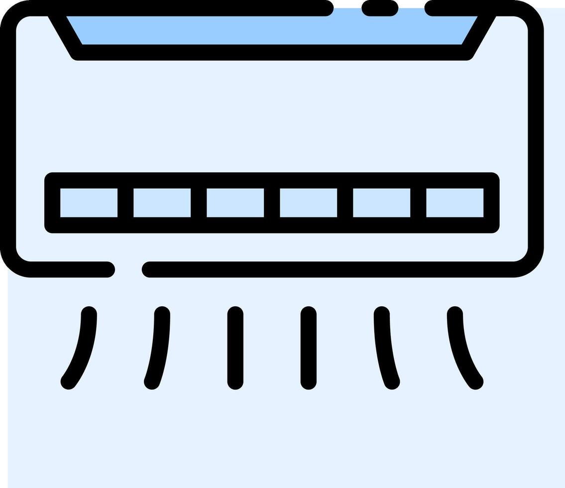 A black and white image of a wall air conditioner vector