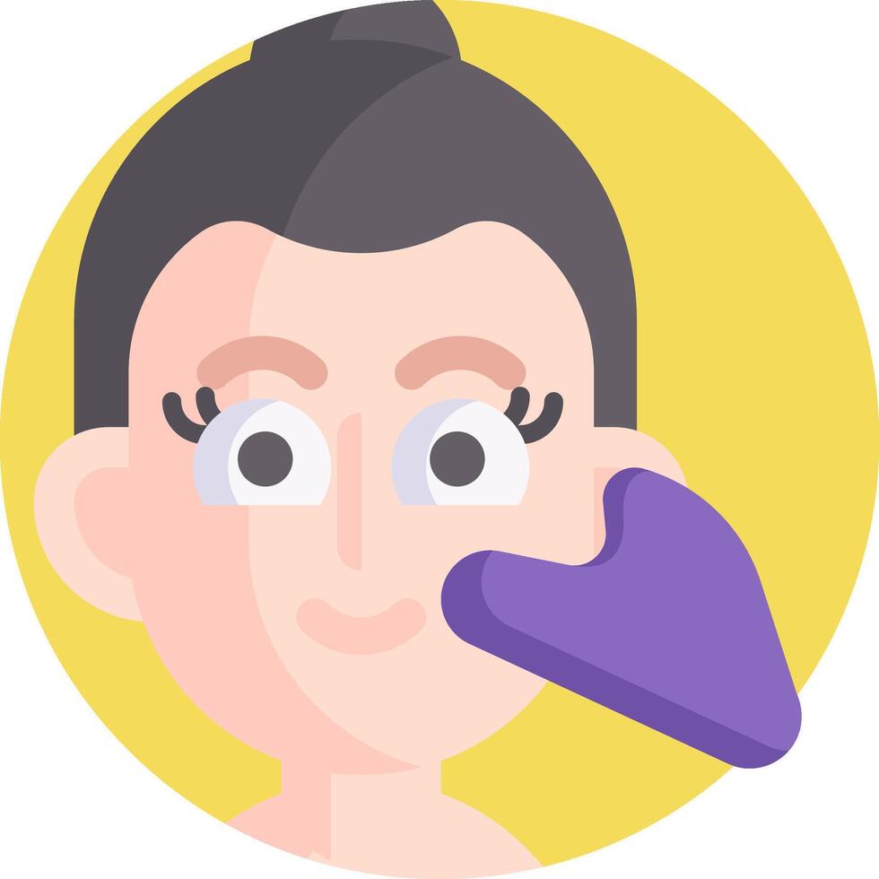 A woman with a purple brush on her face vector