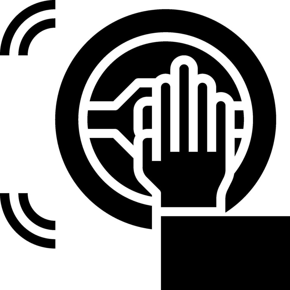 A hand is holding a steering wheel icon vector