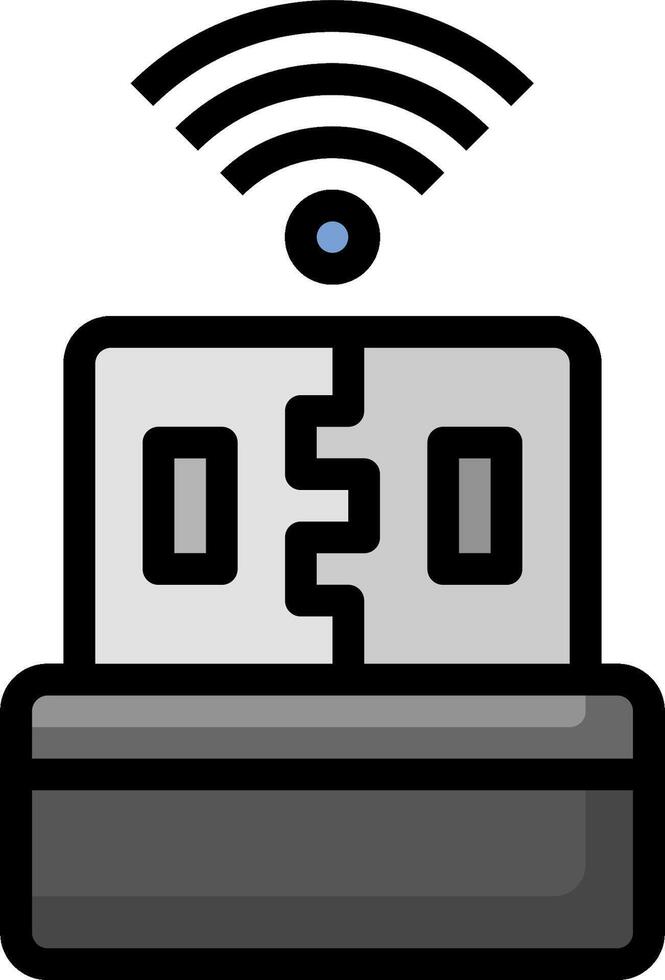 A wifi symbol on top of a device vector