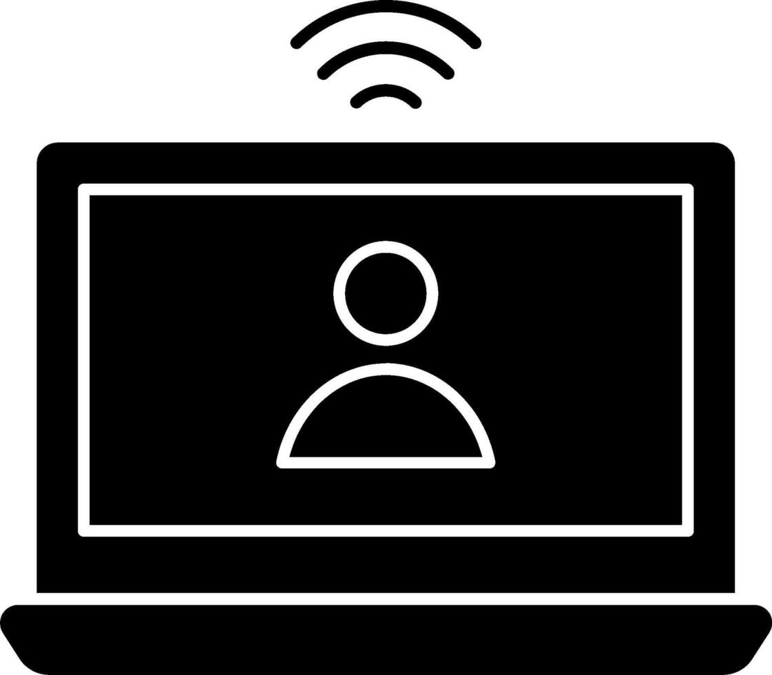 A laptop with a wifi icon on it vector