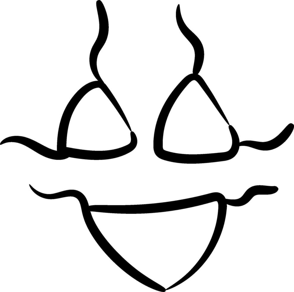 A black and white drawing of a smiley face vector
