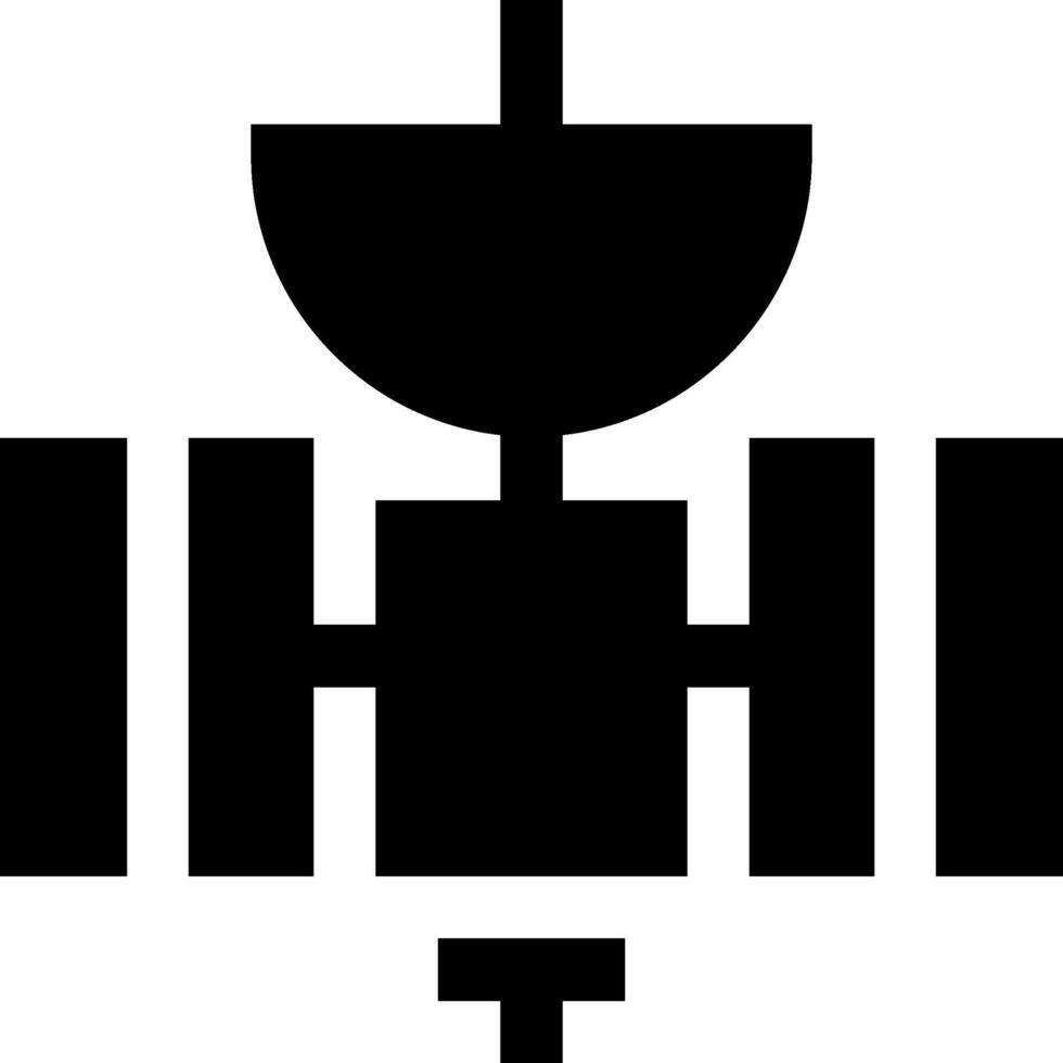 A black and white image of a space station vector