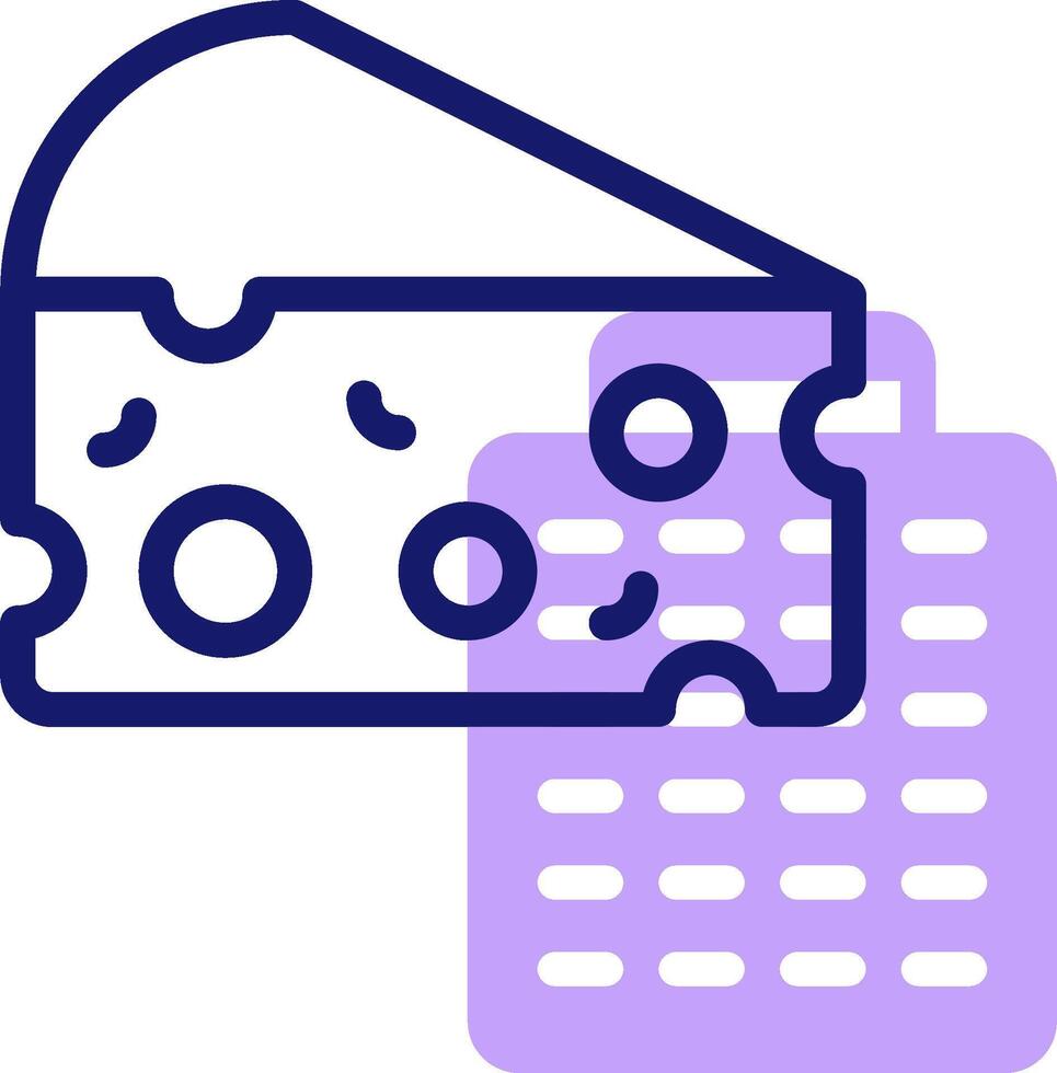 A cheese and a piece of paper icon vector