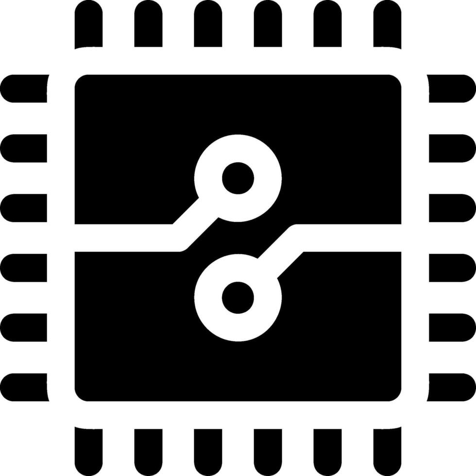 A black and white image of a computer chip vector