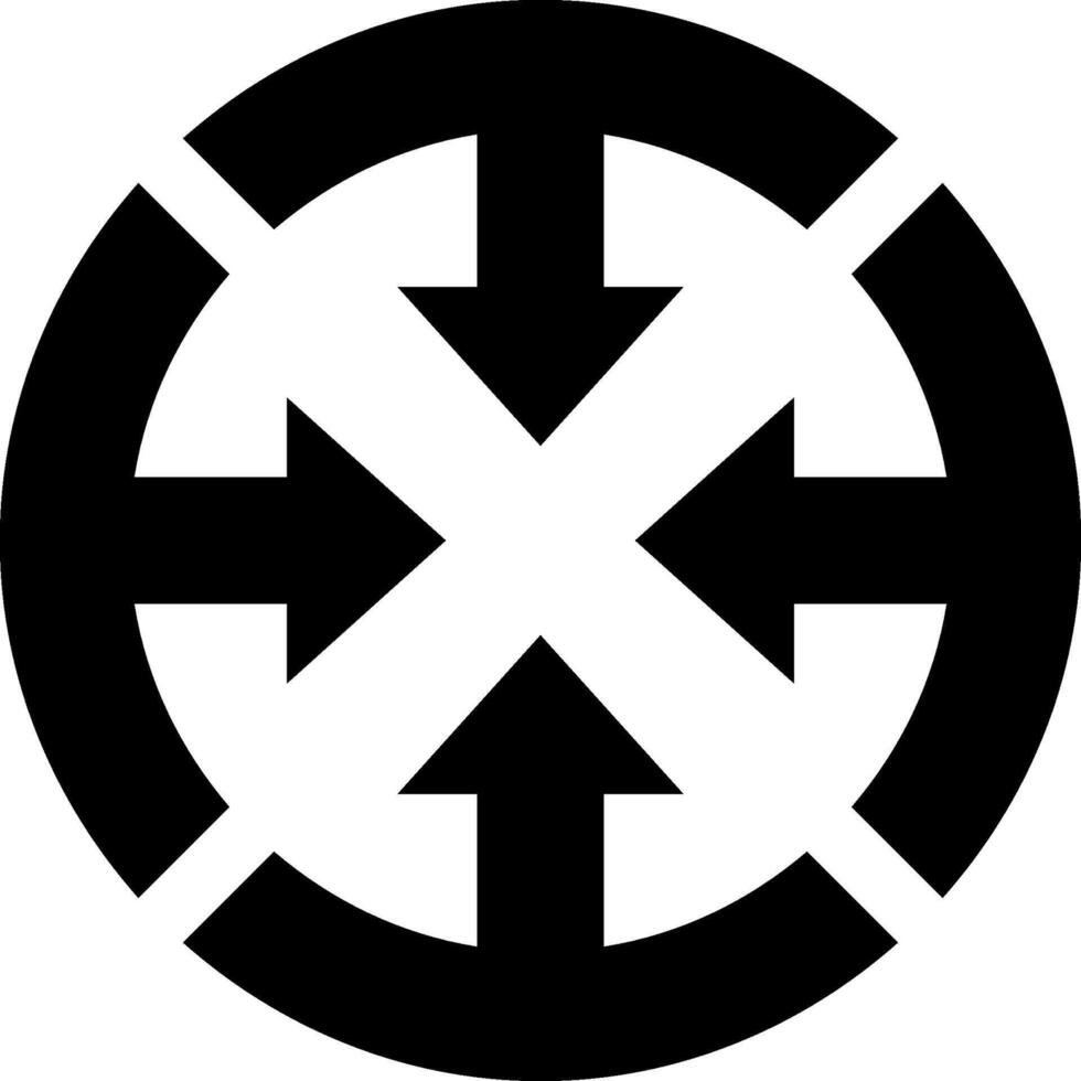 A black and white logo with arrows pointing in different directions vector