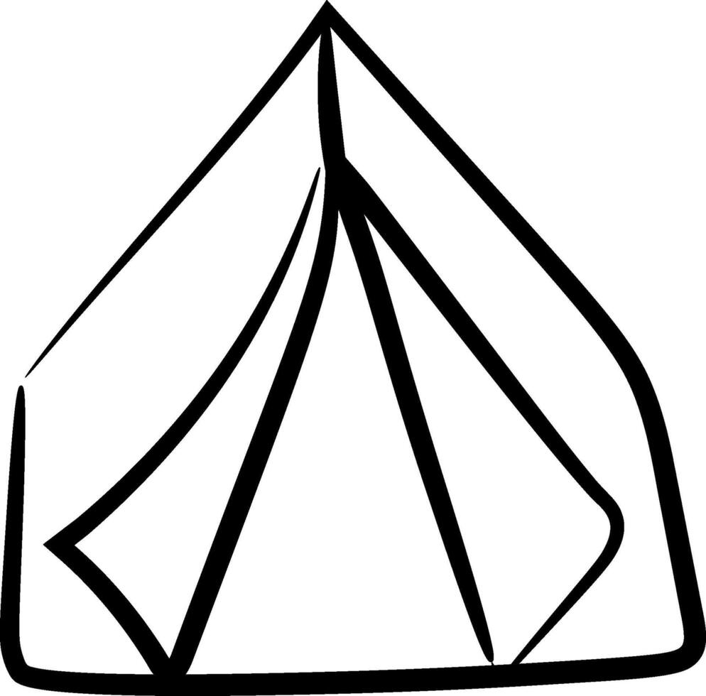A tent outline on a white background vector
