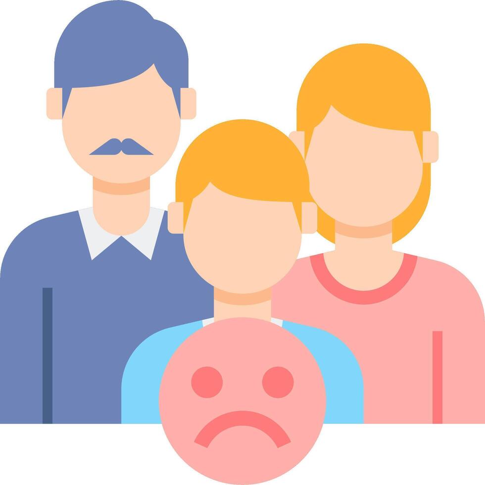 A family with a sad face and a sad face vector