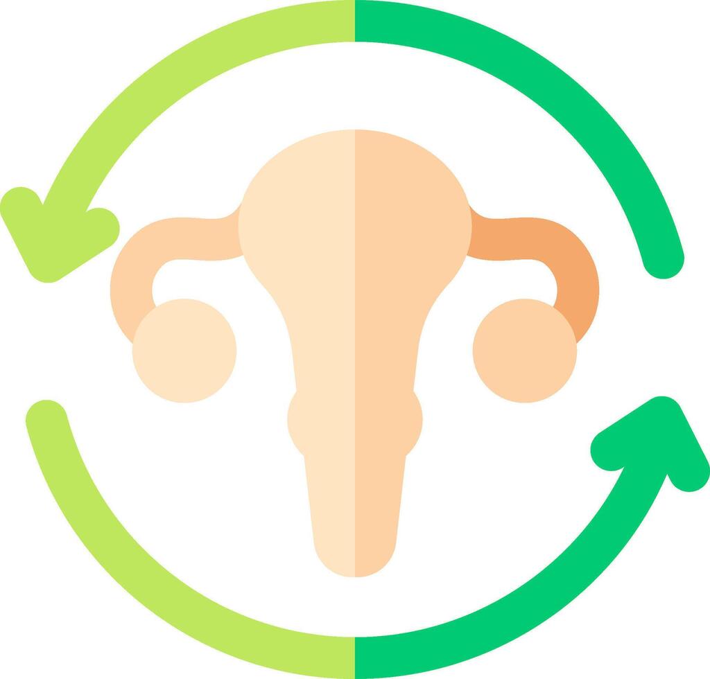 A woman's reproductive organs are shown in a circle vector