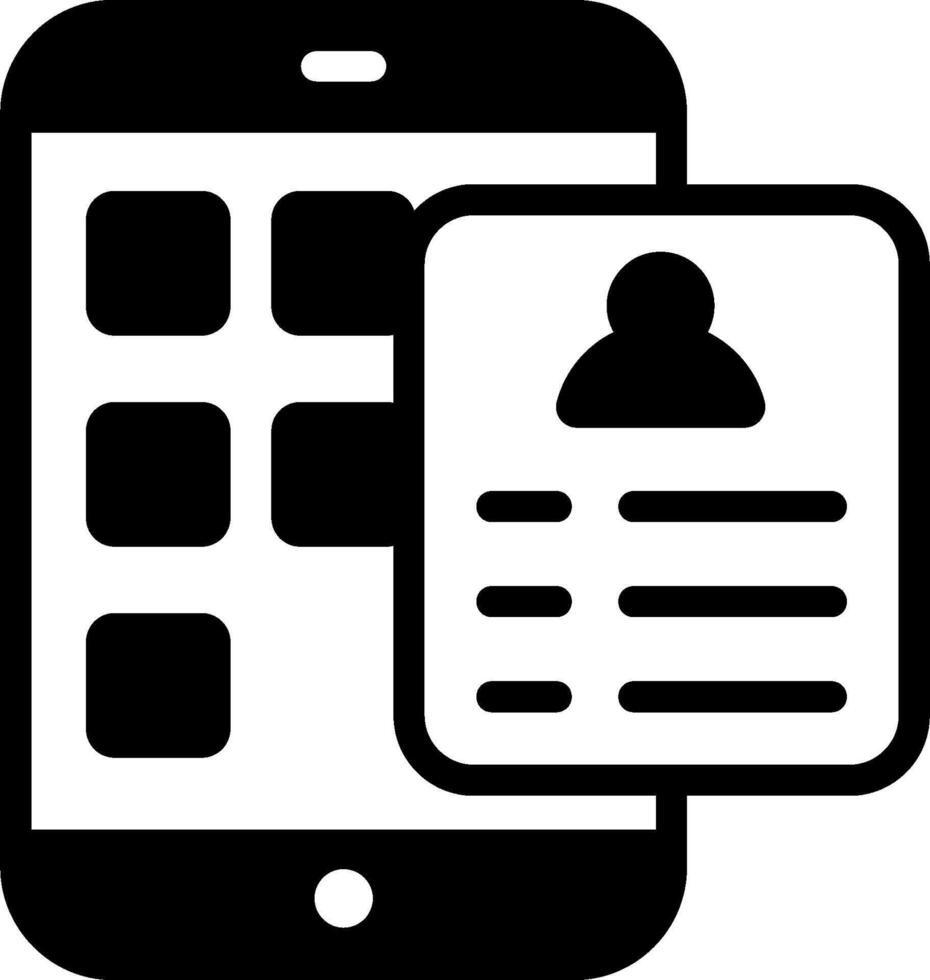 A smartphone with a card and a person on it vector