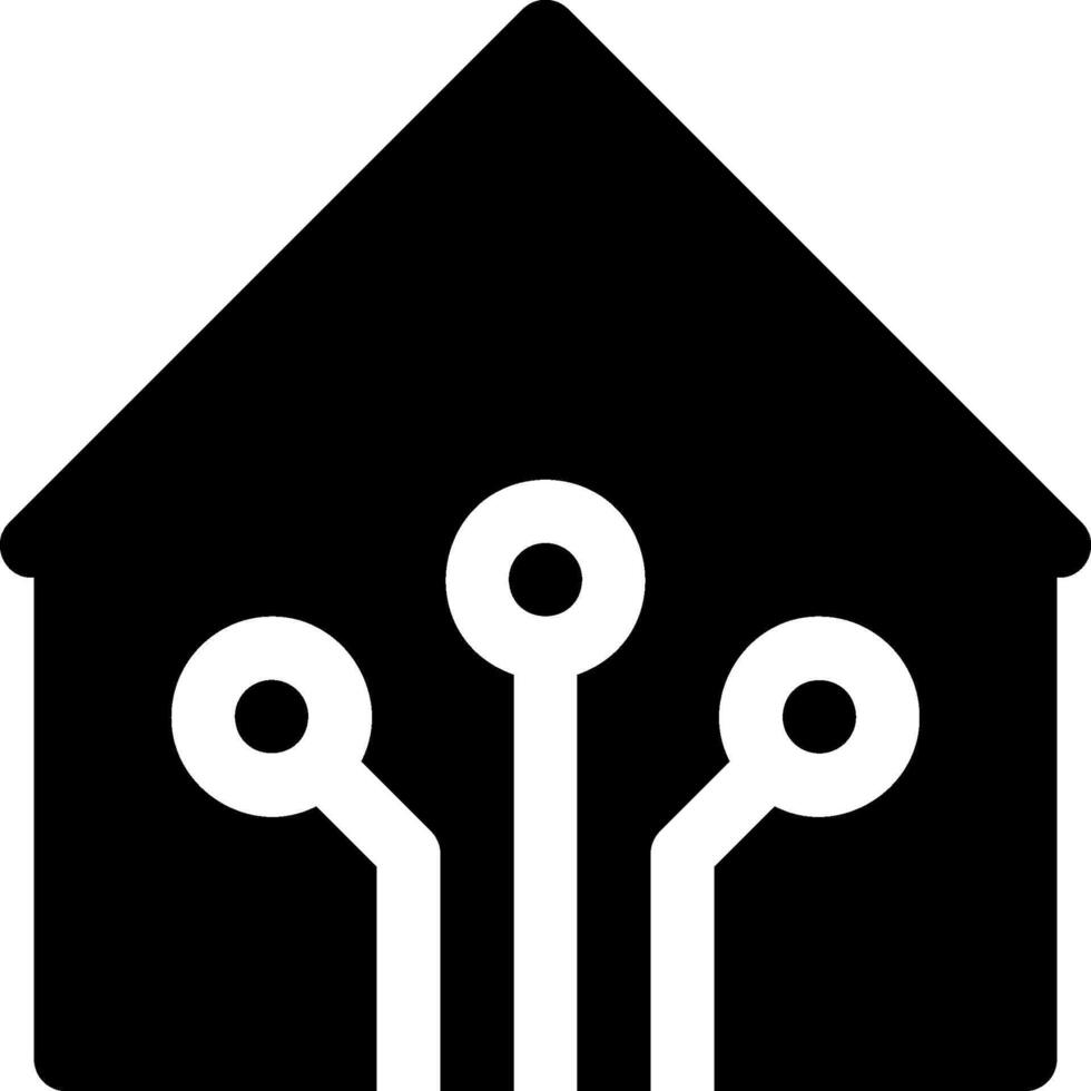 A black and white house with a circuit board inside vector