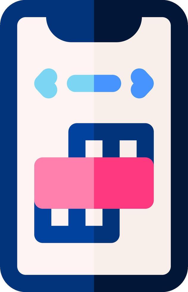 A blue and pink phone with a pink bar vector