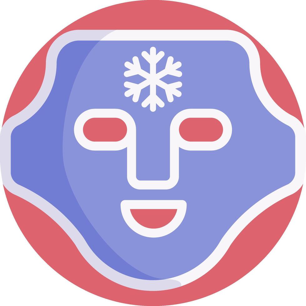 A blue mask with a snowflake on it vector