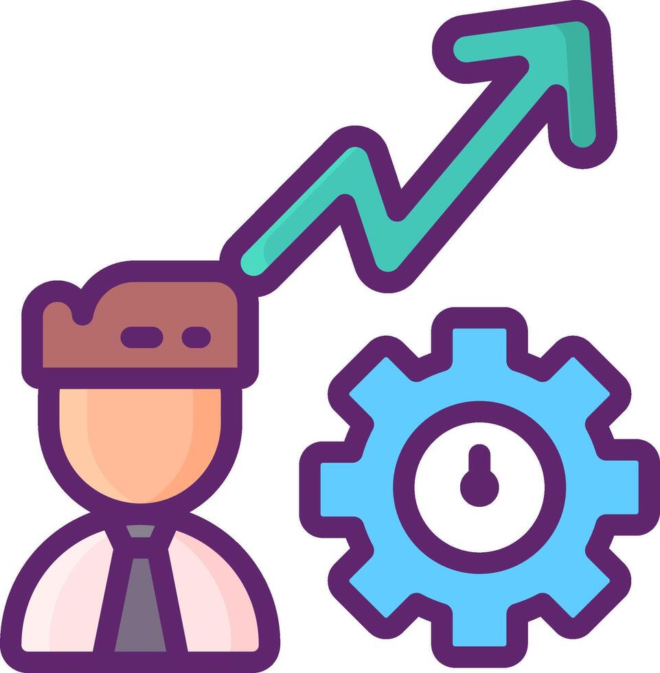 A man with a clock and an arrow pointing up vector