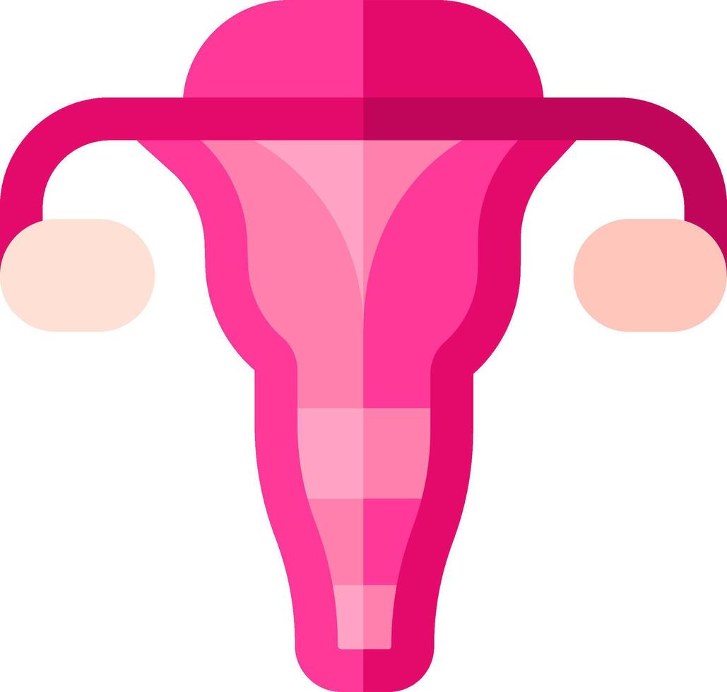 A pink uterus with two pink balls on it vector