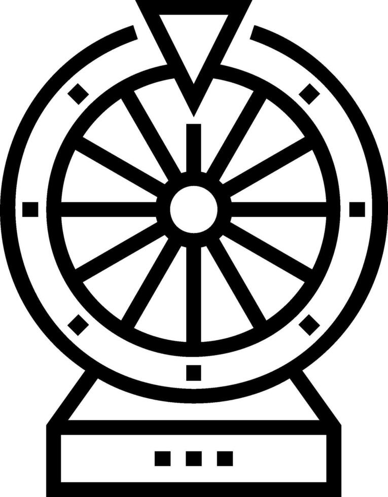 A black and white drawing of a wheel of fortune vector