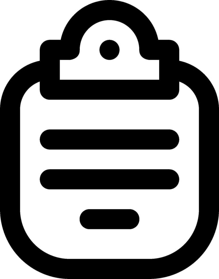 A black and white icon of a clipboard vector