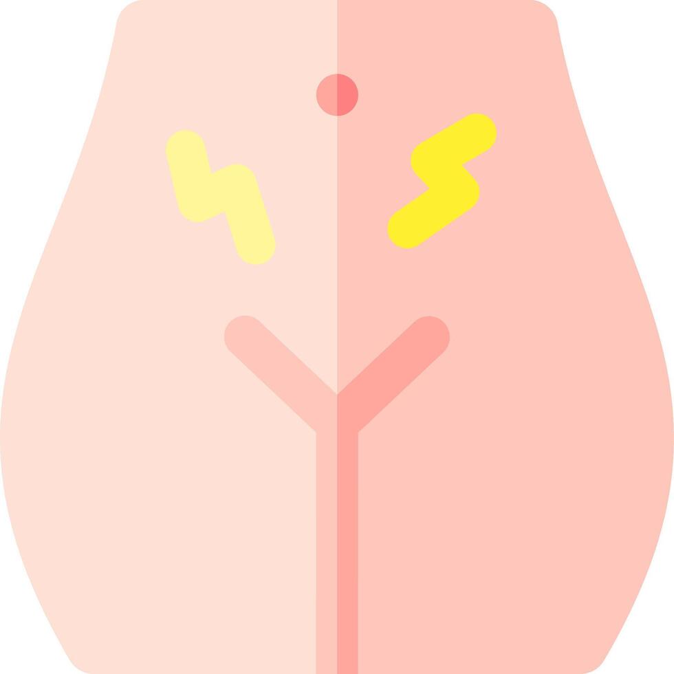 A woman's stomach with a yellow lightning bolt on it vector