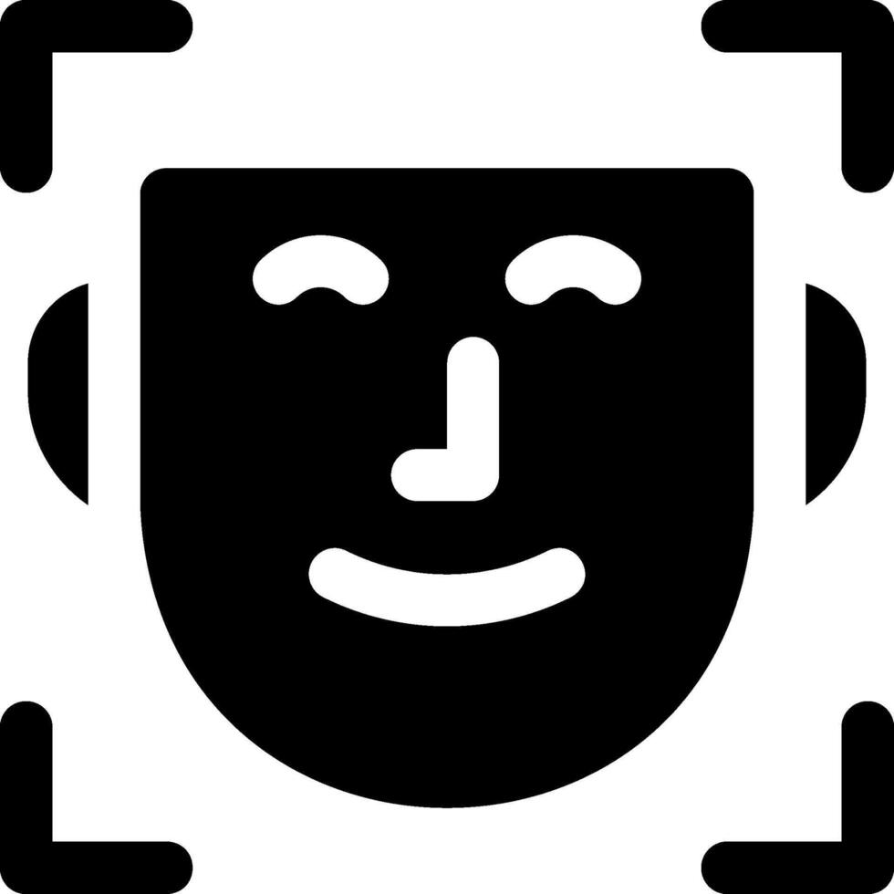 A black and white image of a face with a smile vector