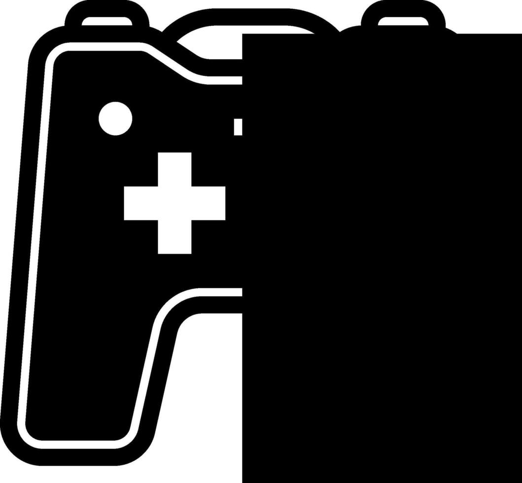 A black and white image of a game controller vector