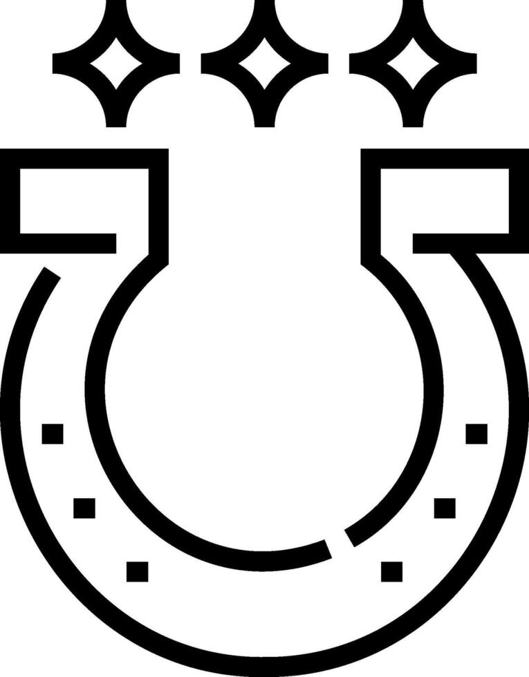 A black and white horseshoe with stars vector