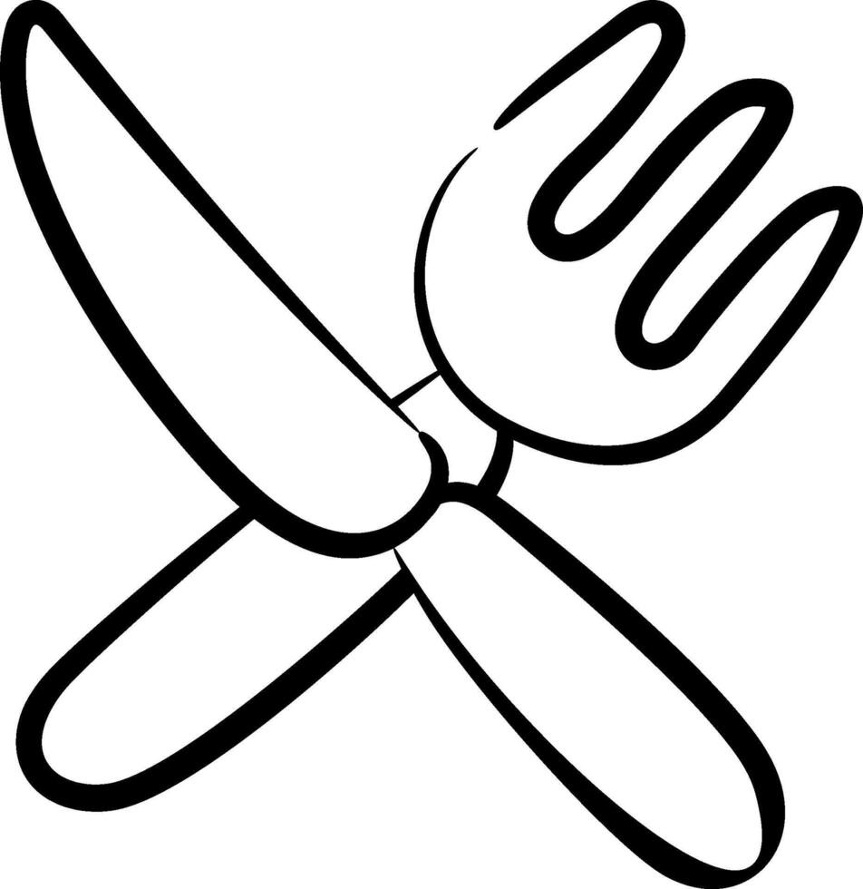 Fork and knife clip art vector