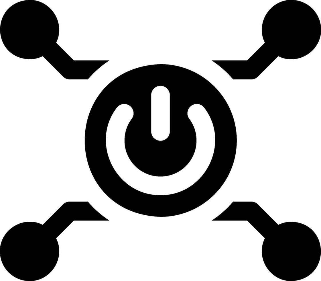 A black and white icon of a power switch vector
