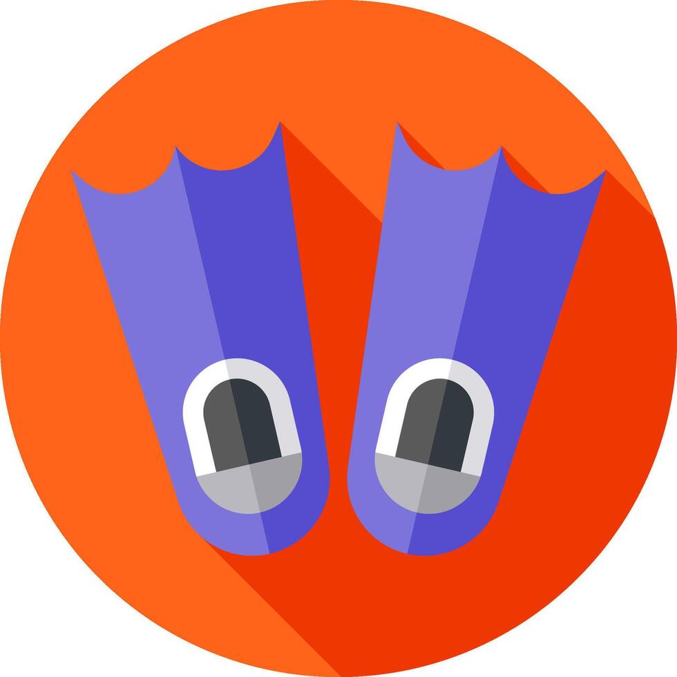 A pair of blue flippers on a red background vector