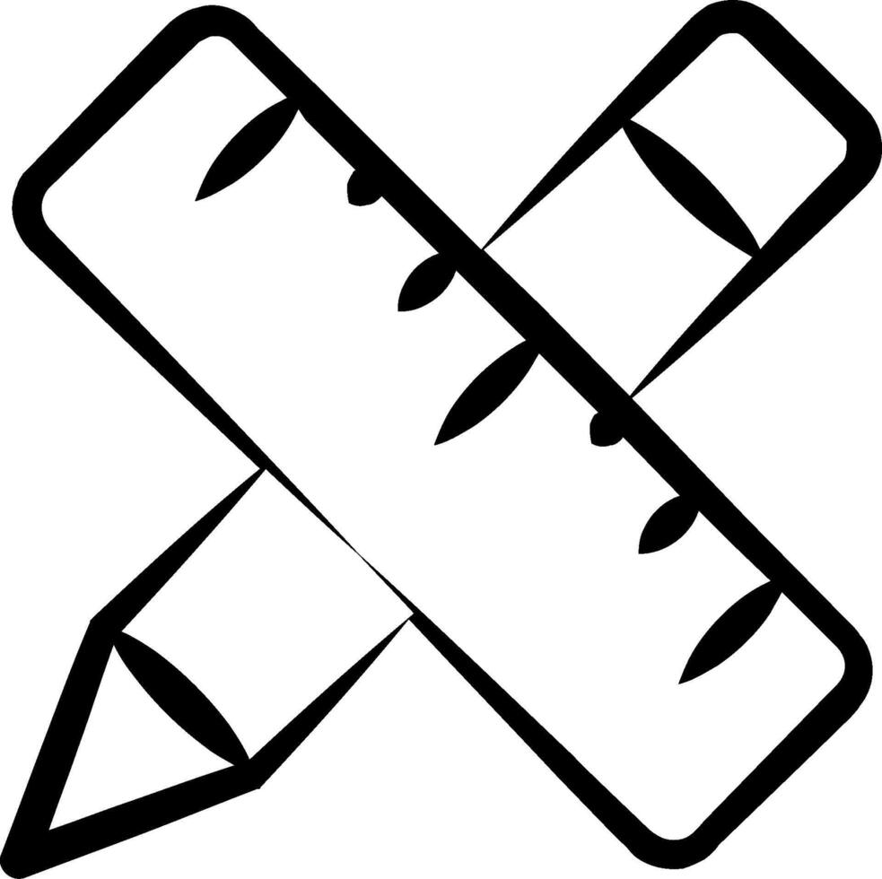 A pencil and ruler icon on a white background vector