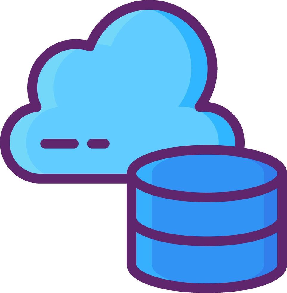 A cloud and a stack of data vector