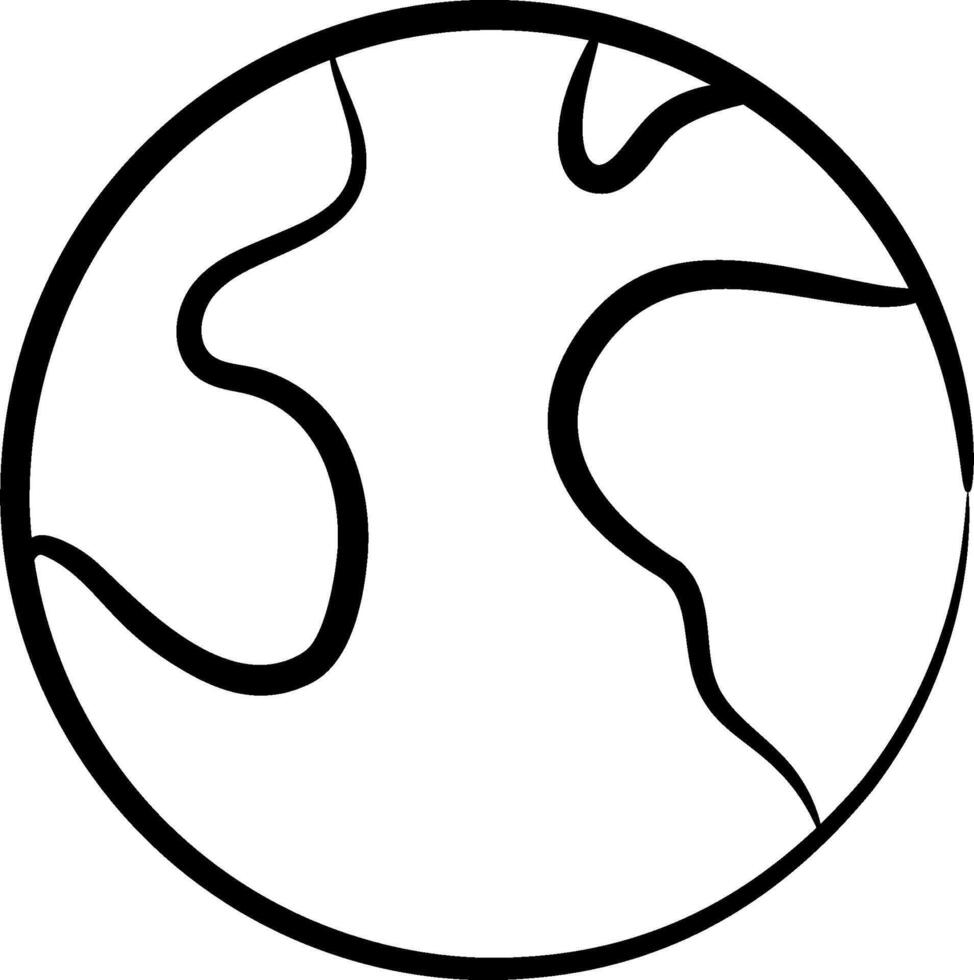 A black and white drawing of a globe vector
