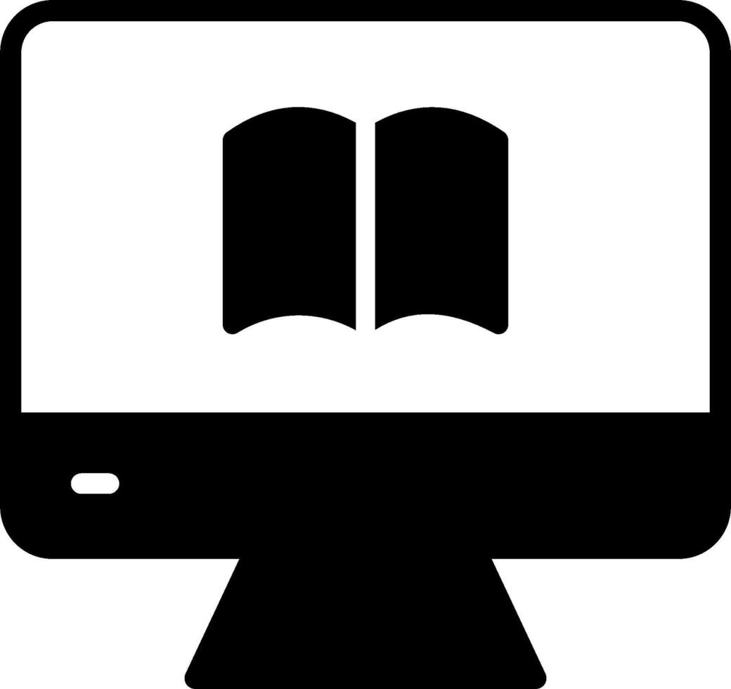 A computer monitor with an open book on it vector