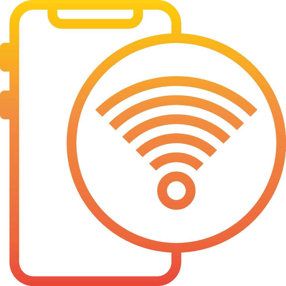 A phone with a wifi icon on it vector