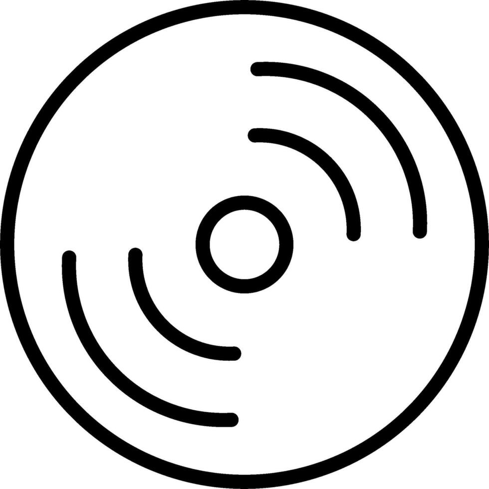 A black and white image of a circular icon vector