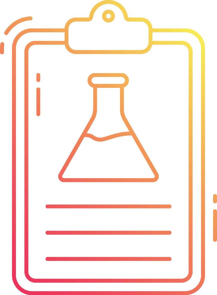 A chemical flask icon on a clipboard vector