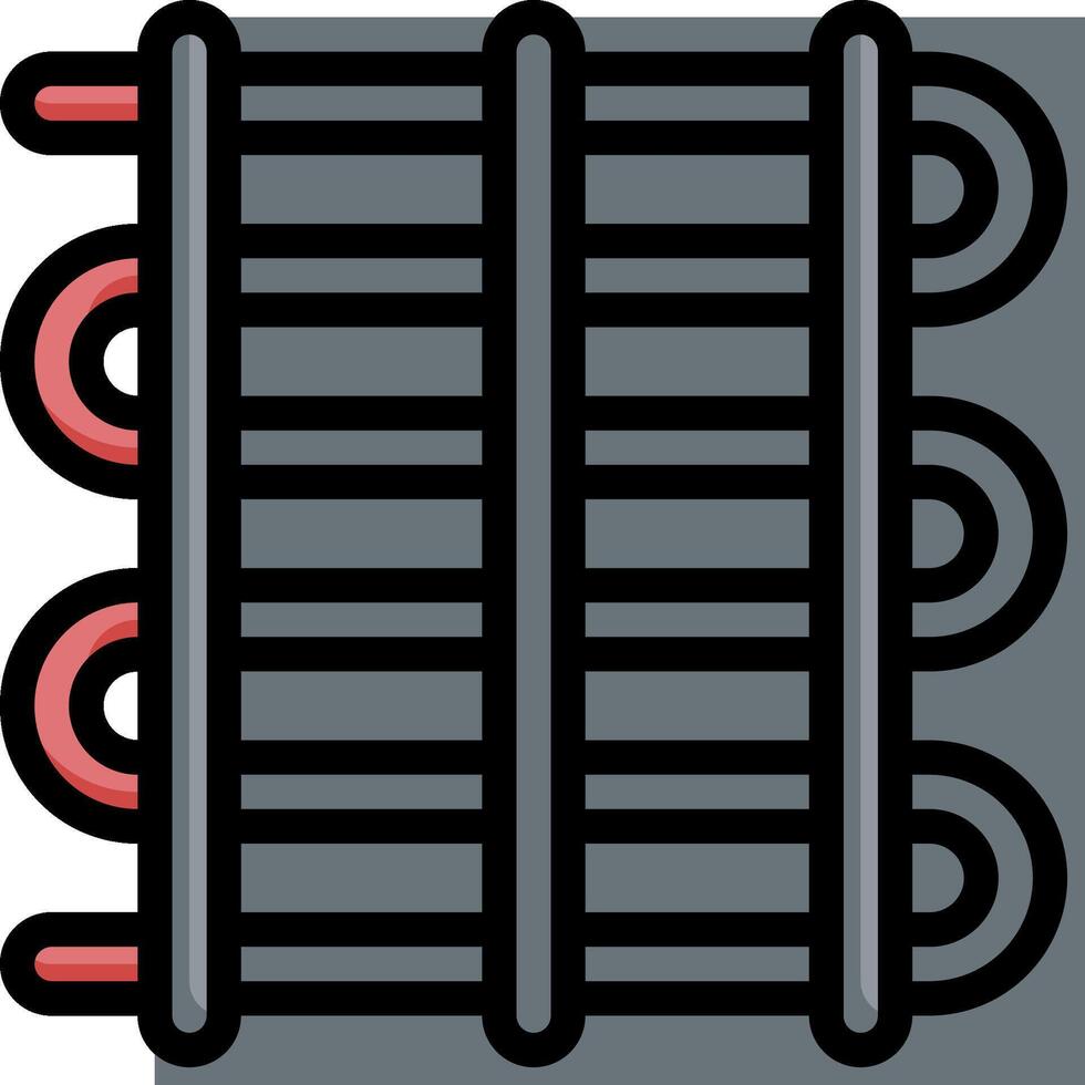 A black and red heating element icon vector