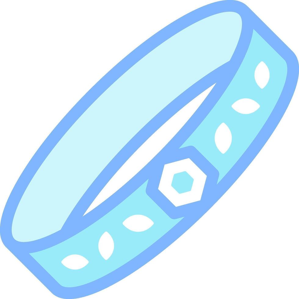 A blue bracelet with a small diamond on it vector